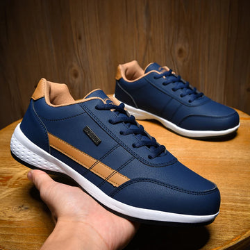 Men Waterproof Sneakers Leather Walking Shoes Non-Slip Lightweight Casual Sports Shoes for Men Spring Autumn Outdoor Footwear