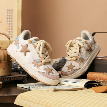 Sneakers for Men Platform Vulcanized Shoes Personalized Star Design Skateboard Casual Sneakers Outdoor Sports Shoes Couple 36-44