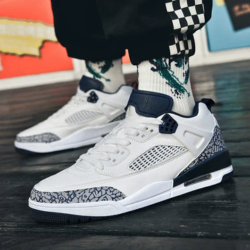 2025New Low-top Men's Sneakers Comfortable Wear-resistant Basketball Shoes Classic Retro Casual Shoes Black Rap Skateboard Shoes