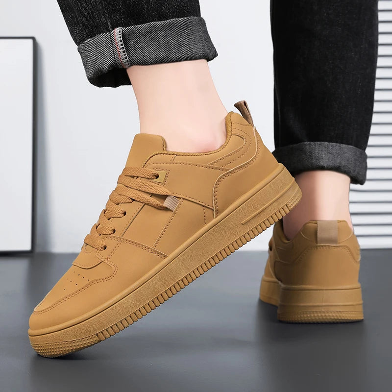 Men's Sneakers Casual Sports Shoes 2025 for Men Lightweight PU Leather Breathable Shoe Mens Flat White Tenis Shoes Zapatillas
