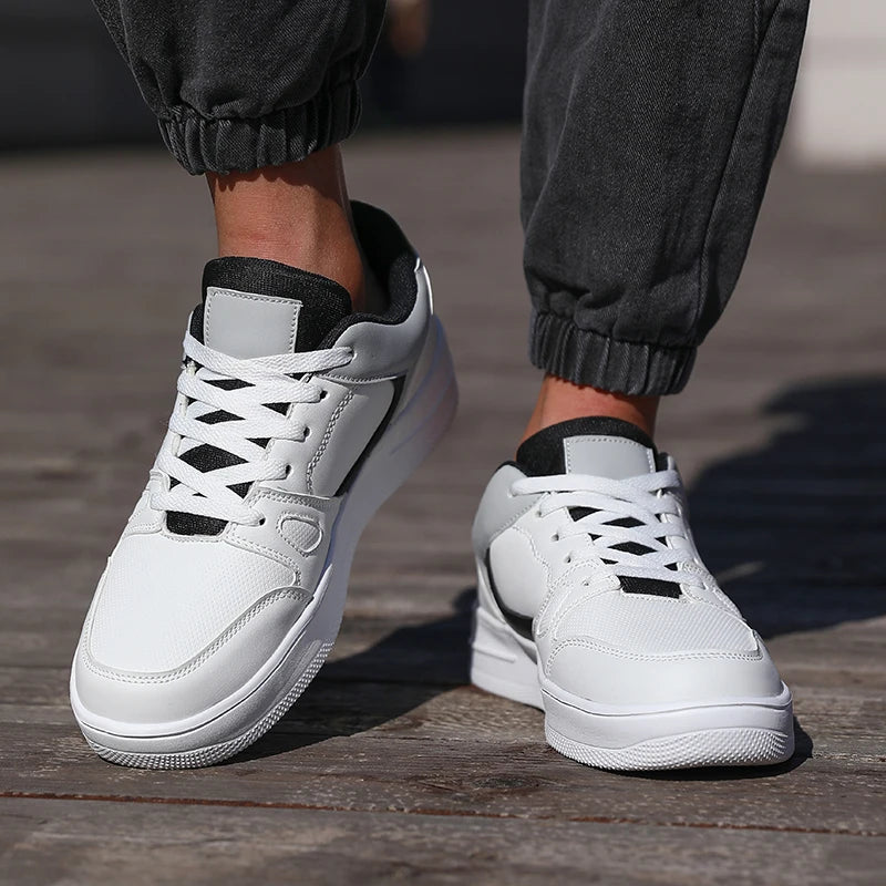 Men's Casual Sneakers Lightweight Comfortable Breathable White Walking Shoes for Daily Wear Perfect for Work and Casual Outfits