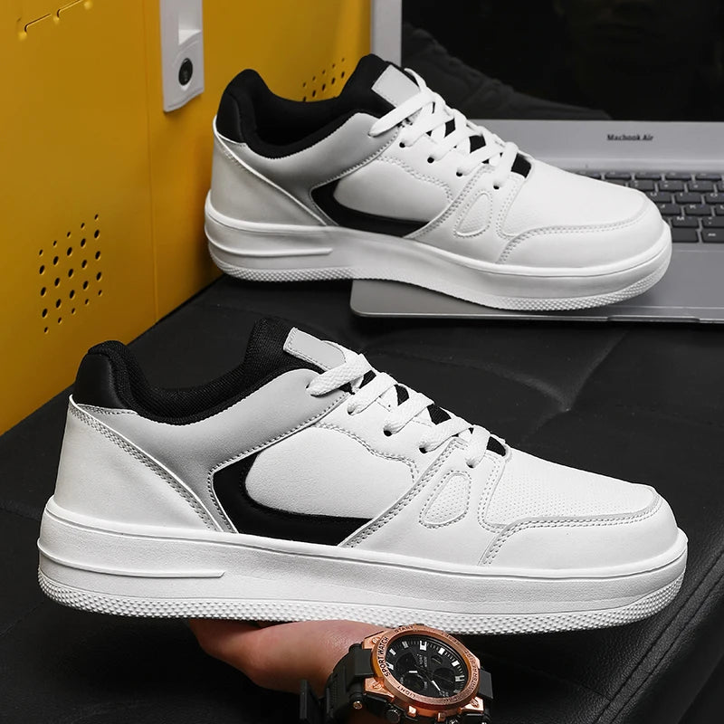 Men's Casual Sneakers Lightweight Comfortable Breathable White Walking Shoes for Daily Wear Perfect for Work and Casual Outfits