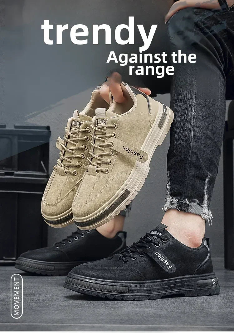 Spring Men's Shoes New Breathable Work Safety Shoes Trendy Versatile Non-slip Sports Comfortable Eva Insoles Rubber Upper