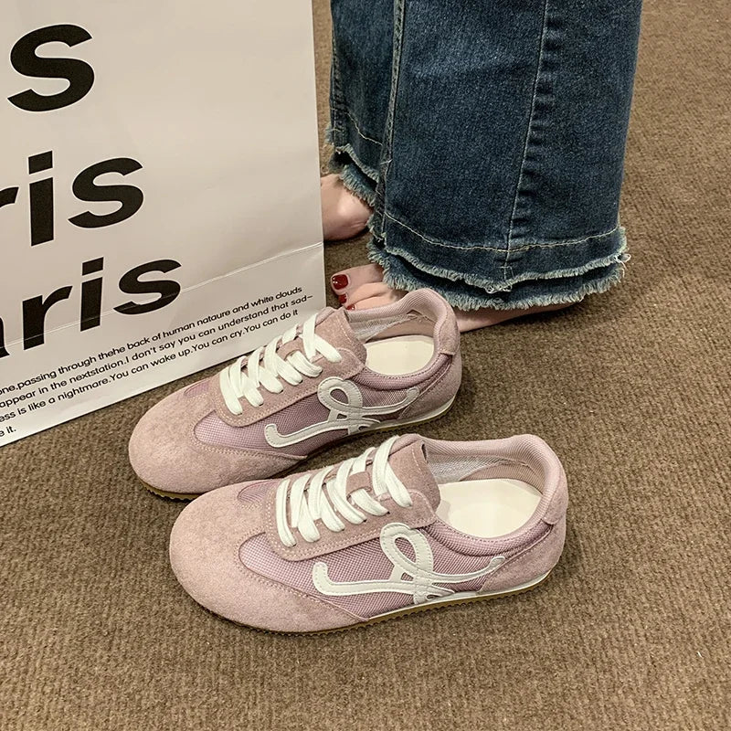 Women's Sneakers Comfortable and Breathable Suitable for Sports Lace-up Hollow Out Gump Shoes Soft Sole Sneakers New in 2025